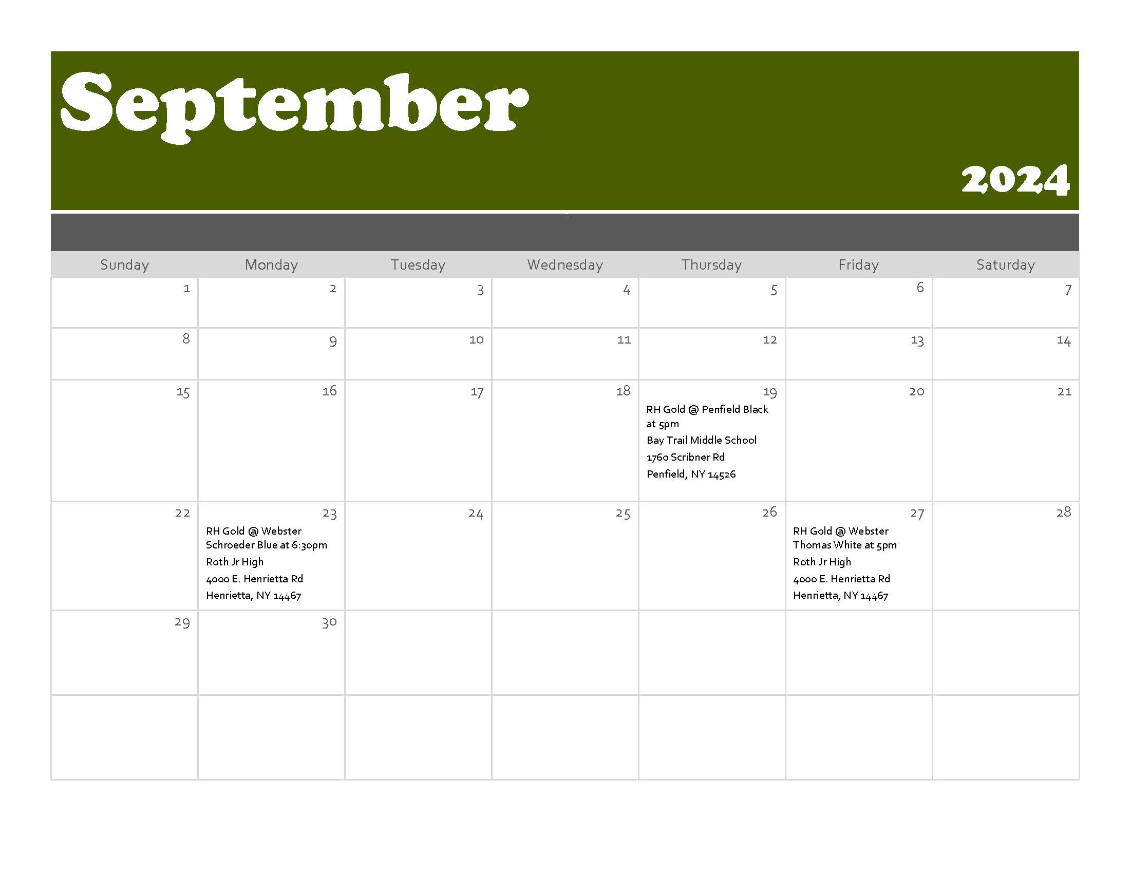 volleyball calendar